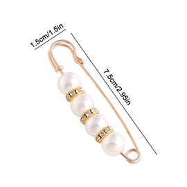 Pack of 5 Pullover Scarf Clips, WideSmart Vintage Brooches Women's Brooch Pearl Brooches Vintage Pearl Brooch Jumper Pins Brooches for Women Girls Clothing Decoration Safety Pin Brooch Clips