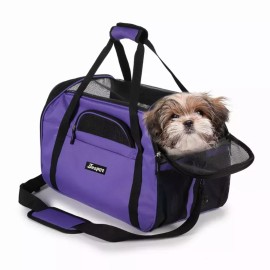 TD JESPET Airline Approved Cat and Dog Carrier Soft-Sided Collapsible Travel Handbag for Small Dogs Cats Car Seat Pet CarrierSize: 19" x 10" x 13", Color: Pink