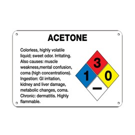 Aluminum Horizontal Metal Sign Multiple Sizes Acetone Colorless Irritating Also Causes: Failures White Chemical Identification Labels with Border Weatherproof Street Signage 10x7Inches
