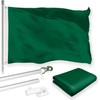 G128 Combo Pack: 5 Ft Aluminum Spinning Flagpole (Silver) &