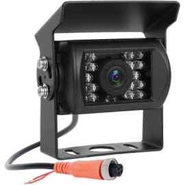 CAMECHO [AHD+CVBS] Bus Truck Vehicle Backup Cameras Wide View Angle IR Night Vision, Waterproof Reverse Camera with 4 Pin Aviation Connector for RV Camper/Truck/Trailer/Van (Without Guide Line)