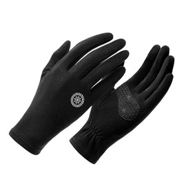 ZVCXOE Women's gloves Cold protection Windproof Warm Winter Smartphone compatible Brushed lining Women's gloves Cute Non-slip Commuting School Travel Cycling One size fits all Black