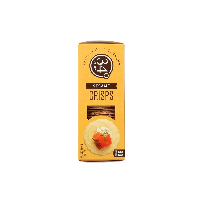 34° 34 Degrees Sesame Crisps Nutty Flavor Perfect Pairing for