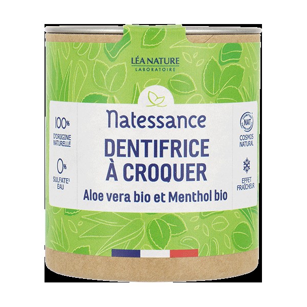 Natessance Aloe Vera & Menthol Tooth Tablets, 80 Pcs