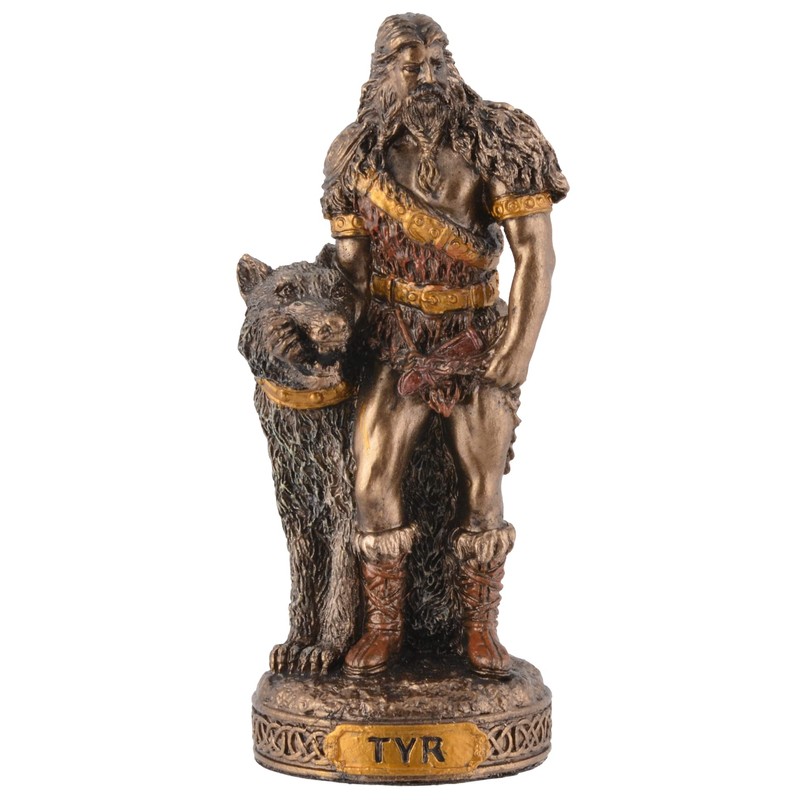 Veronese Miniature Figurine Germanic God Tyr Bronze Hand-Painted