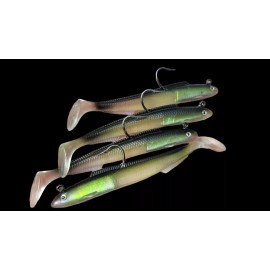 MORENO LURES 1oz. Sand Eel Lures 5.5"                       4 Per Pack  (Olive Color)