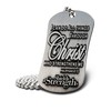 Shields of Strength Antique Finish Dog Tag with Cross Necklace
