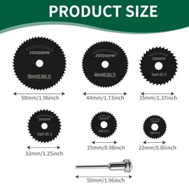 Drill Saw Blades for Dremel Rotary Tool, HSS Circular Saw Blades Mandrel Rotary Tool Set Cutting Discs with Straight Shank Mandrel for Drills Rotary Tools Wood Plastic Metal Diamond Cutting (Black)