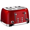 Roter Mond 4 Slice Toaster Retro Stainless Steel with Bagel