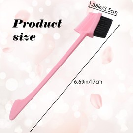 14 Pcs 3 in 1 Hair Edge Brushes, Double Sided Hair Combs, Rat Tail Comb, Smooth Comb Grooming, Natural Styling Eyebrow Combs for Women, 6 Colors