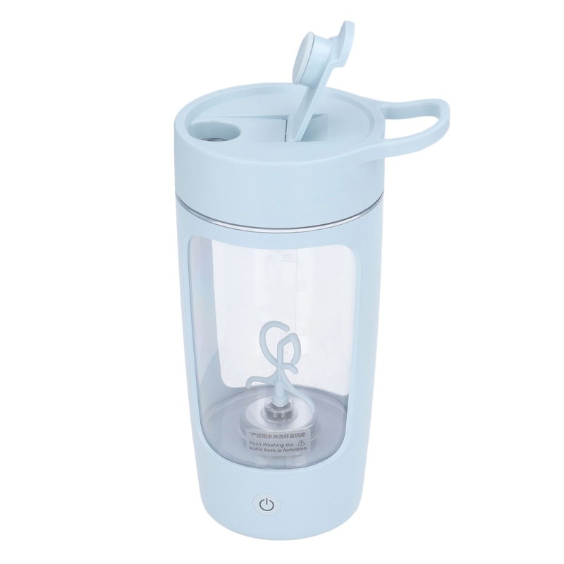 Electric Shaker Bottle 650mL USB Charging Portable Blue BPA Free