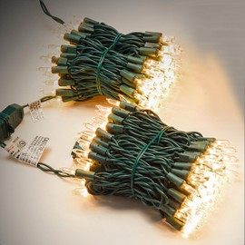 FGDECORJOIE Christmas Lights Clear Bulb,Incandescent Lighting String Green Wire Indoor and Outdoor Use, UL Certified 200L Counts(2x100) 45 FT Length,Electric Holiday Lights