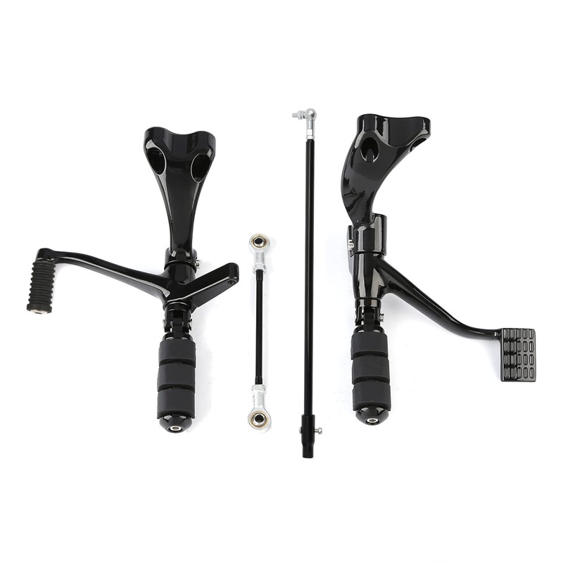 XFMT Motorcycle Black Standard Forward Control Kits W/Footpegs Levers Linkages
