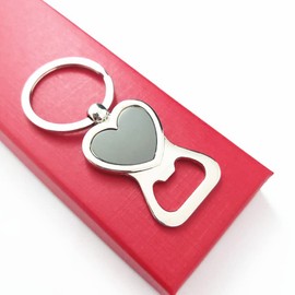 ARFUKA Bottle Opener Keychain Portable Beer Bottle Opener Key Chain Heart Pendant Keyring Beverage Bottle Opener Key Ring Gift for Men and Women