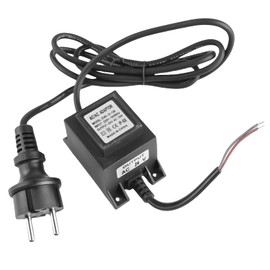 LED Transformer 24 V Power Supply AC/AC 15 W, IP68 Outdoor Power Supply Transformer, Underwater Light Transformer, Insulated with Plug, LED Driver Outdoor for LED Lighting and Pond Pumps (Black)