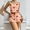 Fruit Print Short Pajama Set for Women 2 Pieces Cute