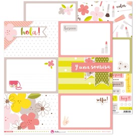 Anita and Su Mundo Girls' Collection Scrapbooking Papers, Paper, Large Cards, 12" x 12"