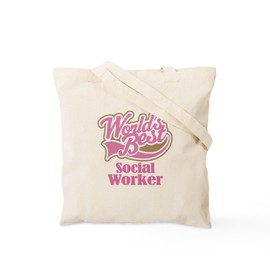 CafePress Social Worker Gift Tote Bag Reusable Natural Beige Canvas Shopping Bag