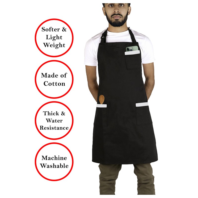 S&S UKessentials Cotton aprons for men adjustable neck Bib large