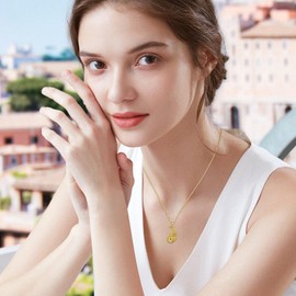 YEESIA Yin Yang Necklaces 925 Sterling Silver Flower Pendant Couples Necklace 18K Gold Plated Yin Yang Floral Jewelry for Women Best Friend