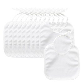 MEMOFYND Pack of 10 White Kids Mall Bibs (18x18cm) Waterproof Scarf Baby Bibs Baby Christening Triangle Scarf Waterproof Towel Baby Bibs, White