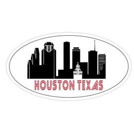Generic Houston Texas Oval Bumper Sticker D5530