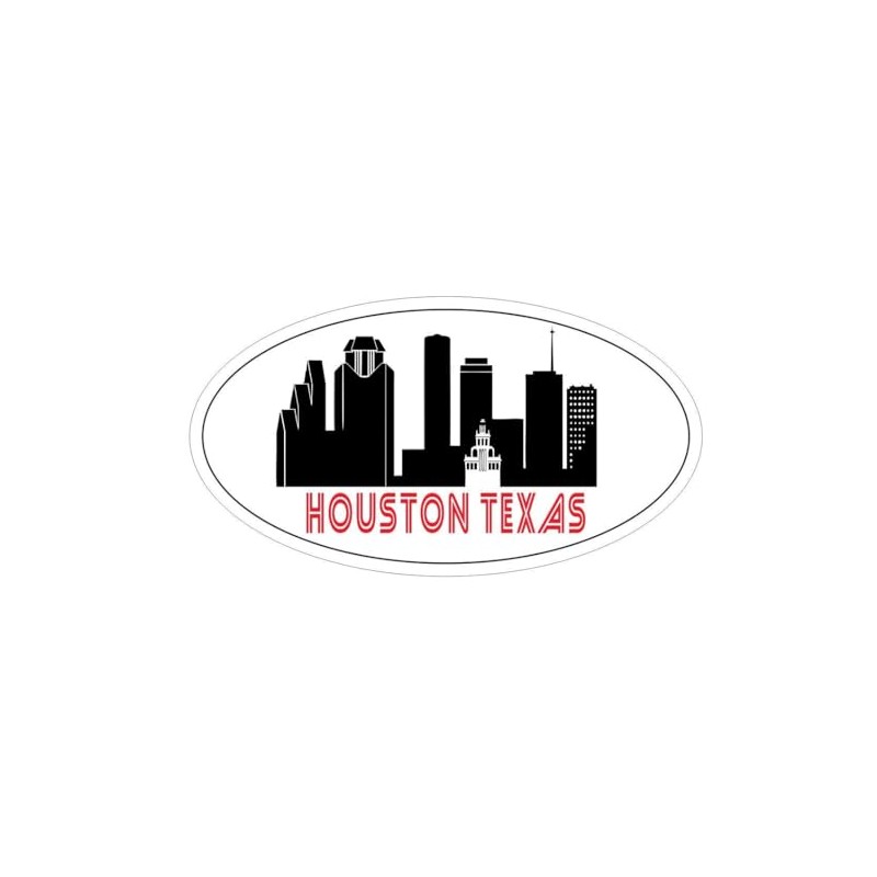 Generic Houston Texas Oval Bumper Sticker D5530