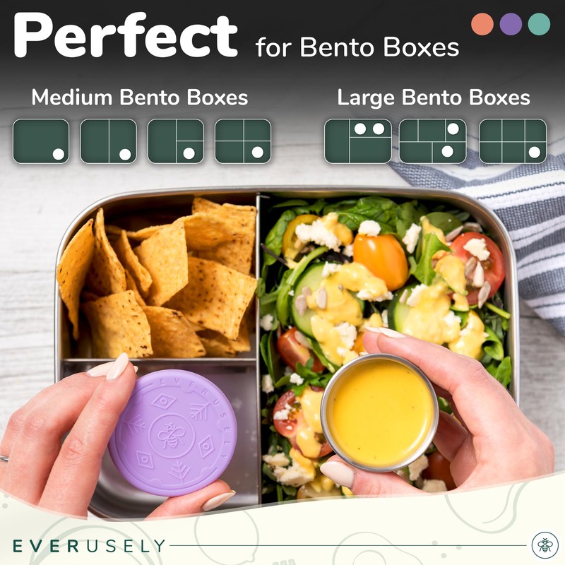 Everusely Condiment Cups - 3 Pack, 1.7 oz / 50