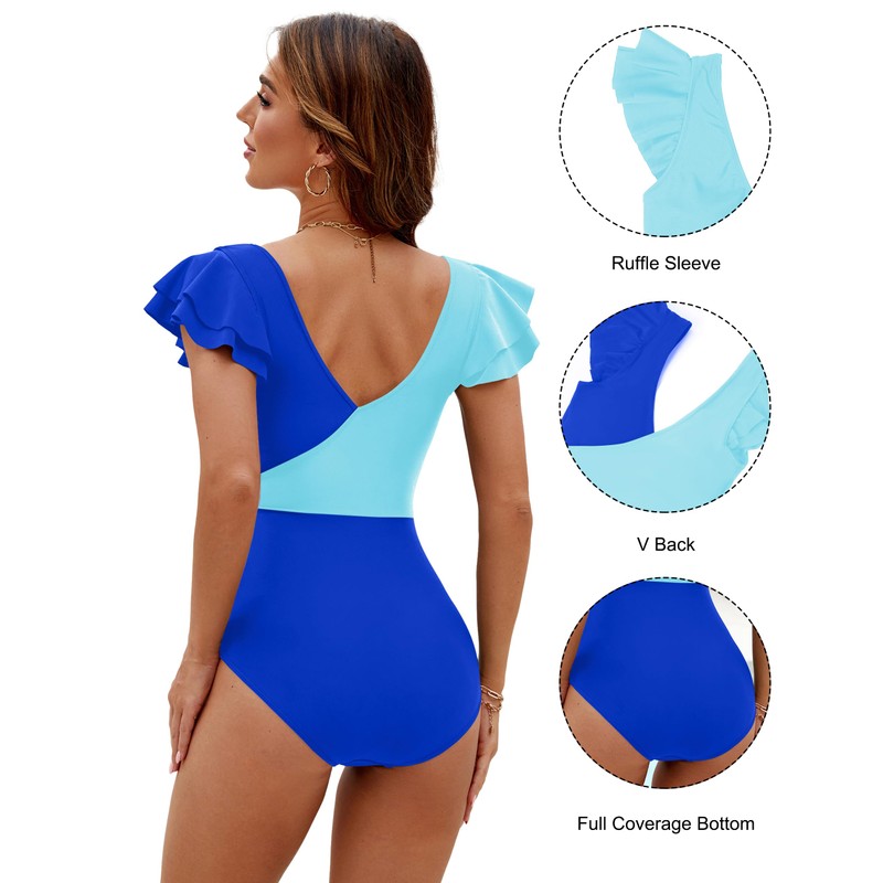 Blooming Jelly Women's Tummy Control Swimsuits Plus Size One Piece