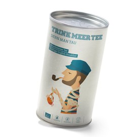 Trink Meer Tee DENN MAN TAU - Organic Black Tea | A Strong English Breakfast | Loose Black Tea in Pretty Tea Tin | 120 g