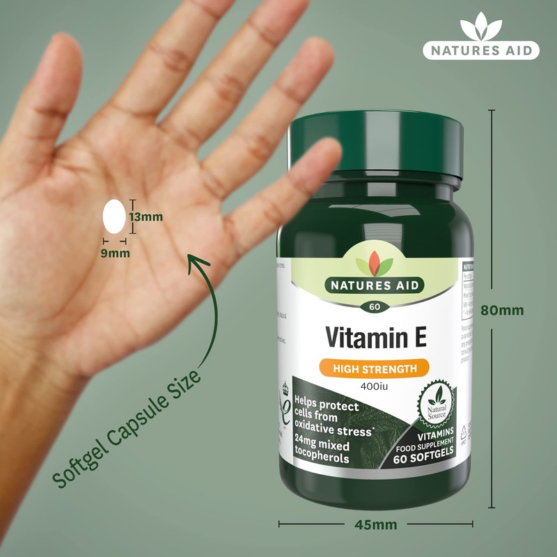 Natures Aid Vitamin E 400iu – Supports Skin, Heart &