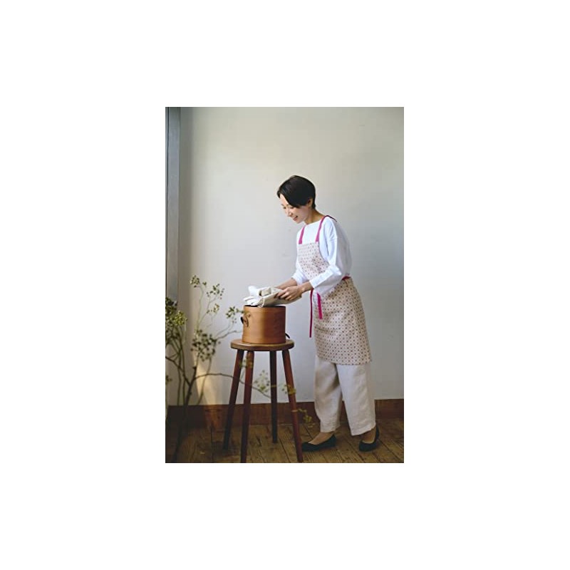 Rep Polka Apron, Beige, 28.7 x 33.1 inches (73 x