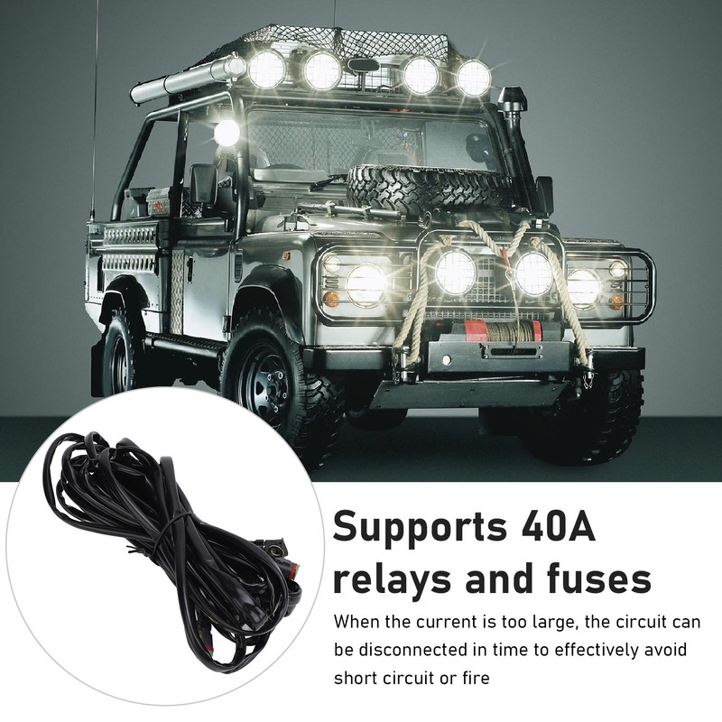 LED Light Bar Wiring Harness 16AWG Heavy Duty DC 12V