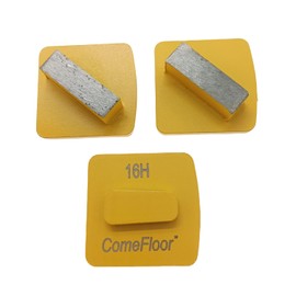 Redi-Lock Concrete Floor Preparation Disc, Diamond Metal Grinding Shoes, Single Bar Segs Compatible for Husqvarna Grinder, 16 Grit Hard Bond, 3PCS