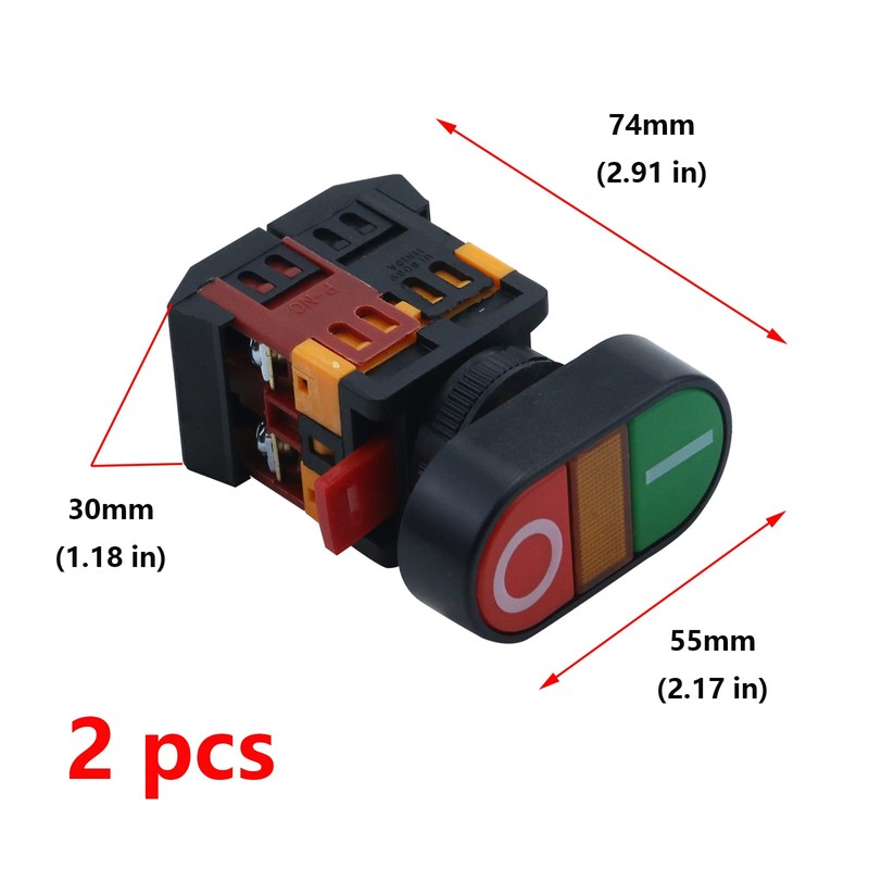 Antrader AC 600V 10A ON/Off Start Stop Momentary Push Button