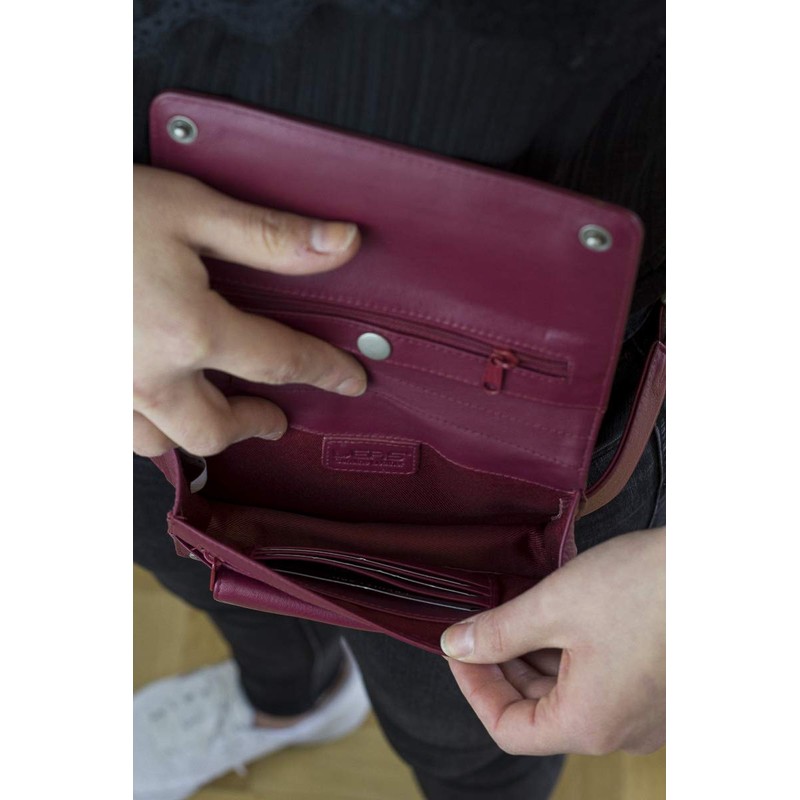 LEAS Travel-Line Belt Bag with Full Leather Trim Genuine Leather