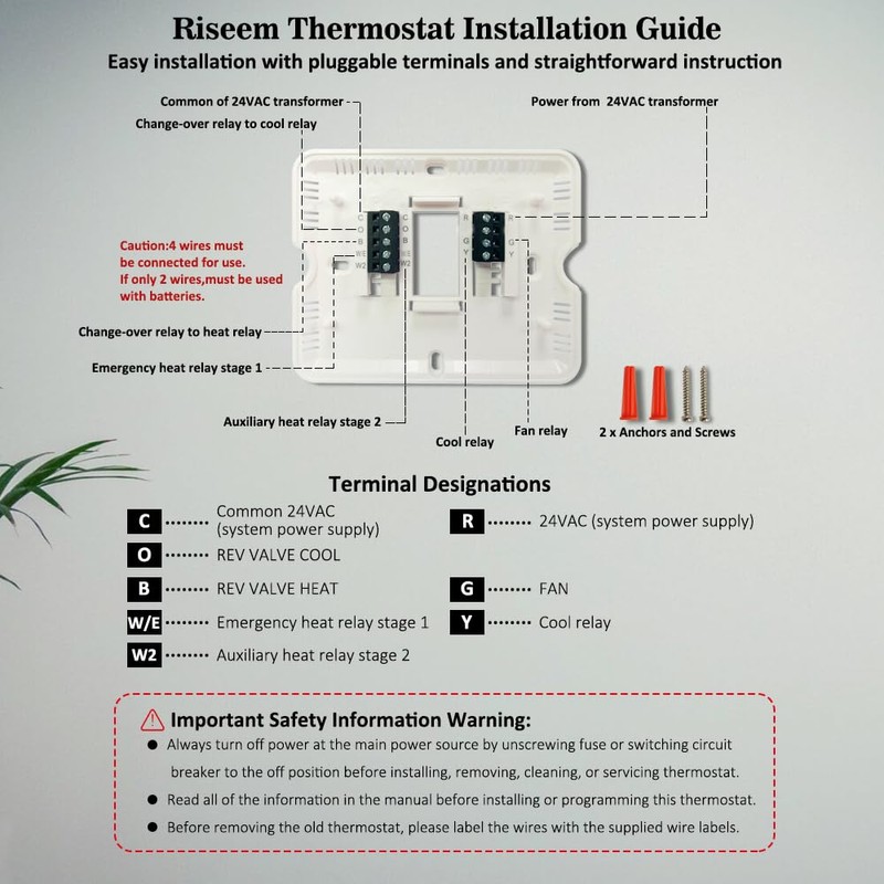 7 Day Flexible Programmable Thermostat, 2 Heat/1 Cool Heat Pump