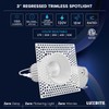 LUXRITE 3 Inch Trimless LED Recessed Lighting, 15W, 1100LM, 5CCT