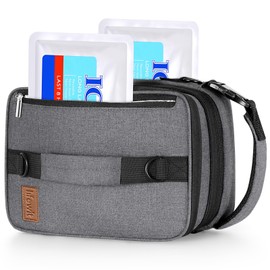 Lifewit Expandable Lunch Box for Men, Insulated Lunch Bag, Portable Cooler Bag with Shoulder Straps and 2 Ice Packs for Men Women Adult for Work College Travel, 6.5L 12 Cans Grey