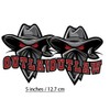 2 pcs Outlaws Western Cowboy Funny Car Bumper Sticker,5 Inch