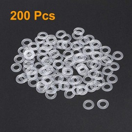 sourcing map Flat Washer Nylon M6 Seal 11 mm OD 6 mm ID 0.8 mm Thick Clear for Tap Pipe Water Hose Insulation Screws Pack of 200