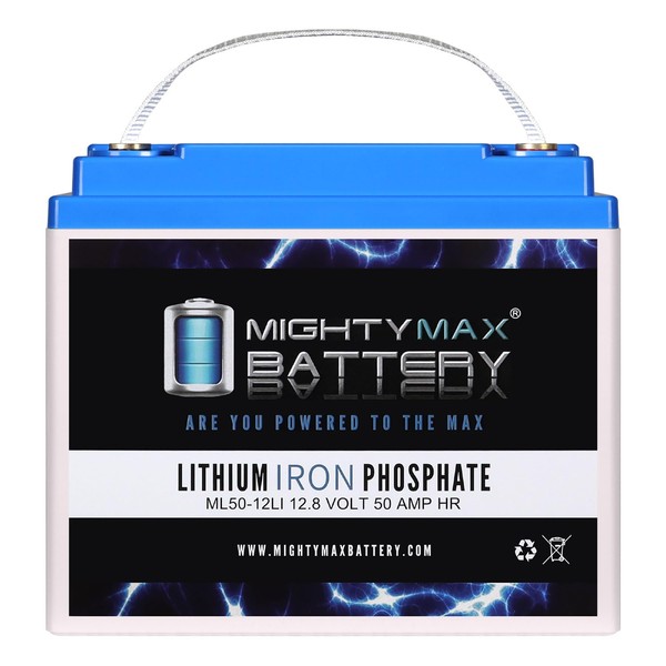 Mighty Max Battery 12V, 50Ah, Lithium, Replacement Battery Compatible with