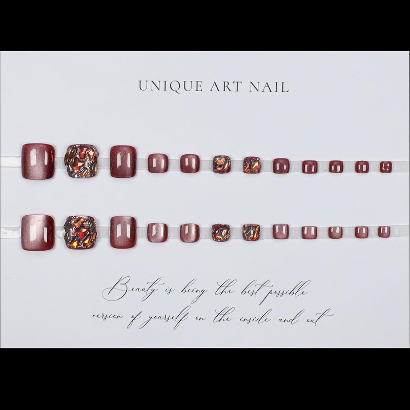 ドミ屋 ネイルチップ 足用 24枚入 フットネイルチップ フットネイル 足用ネイルチップ 夏 付け爪 結婚式