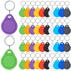 Beeveer 100 Pcs NFC Tags Keytags NFC Key Keychain Business Card Commercial Access Cards Chip Digital Programmable 504 Bytes Memory, Compatible with Mobile Phone (Multicolor)