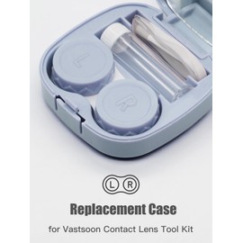 Vastsoon 4 Pack Contact Lens Case, Contact Solution Soaking Case Replacement Kit for Travel, Daily Use (Blue)