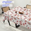 ANRO Oilcloth Tablecloth Christmas Tablecloth Washable Oilcloth Christmas Tablecloth Christmas