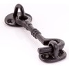 Heavy Duty Black Cabin Hook and Eye 100 mm/4 Inch