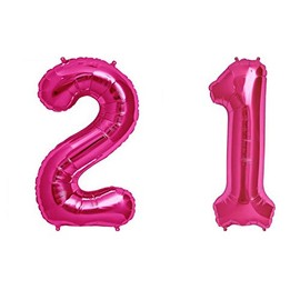 GRABO RIESIGES ROSA ZÄHLEN Sie 21" Folien Ballons Dekoration