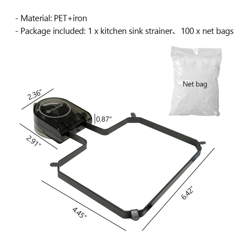 EHERDM Folding Kitchen Sink Drain Strainer with 100Pcs Net Bags