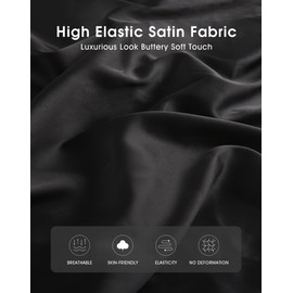 MANCYFIT Long Half Slip for Women Under Dress Satin Slip Skirt Extenders 36" Maxi Underskirt Black Medium